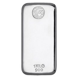 1 kg sztabka srebra Perth Mint – odlewana srebrna sztabka inwestycyjna próby 999 z logo łabędzia