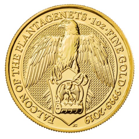 1 Uncja Bestie Królowej Sokół Złota Moneta | 2019 1 Uncja Bestie Królowej Sokół Złota Moneta | 2019