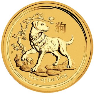 1 Uncja Lunar II Rok Psa Złota Moneta | 2018
