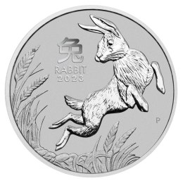 1 oz Lunar III Królik 2023 platynowa moneta z Perth Mint – rewers