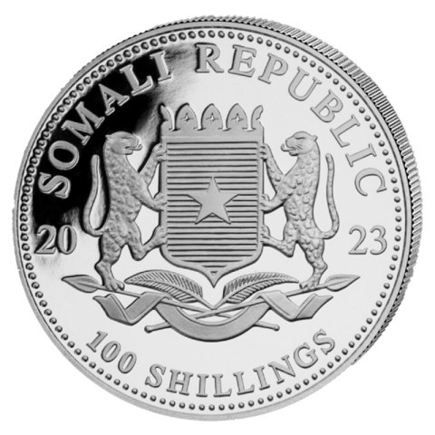 1 Uncja Somalijski Słoń Srebrna Moneta | 2023 1 Uncja Somalijski Słoń Srebrna Moneta | 2023