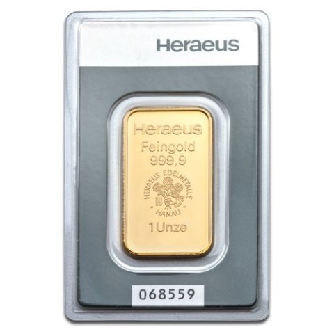 1 Uncja Złota Sztabka | Heraeus 1 Uncja Złota Sztabka | Heraeus