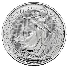 1 oz Britannia Karol III Platynowa Moneta 2023 rewers – postać Britannii z zabezpieczeniami
