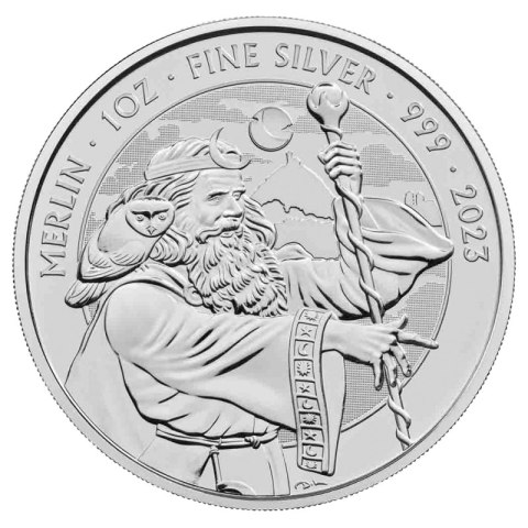 1 oz Merlin 2023 srebrna moneta w kapslu ochronnym – Royal Mint 1 oz Merlin 2023 srebrna moneta w kapslu ochronnym – Royal Mint