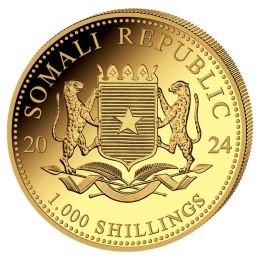 1 oz Słoń Somalijski Złota Moneta | 2024