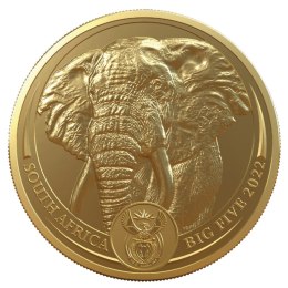 1 oz Wielka Piątka Afryki Słoń Złota Moneta | 2022