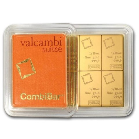 10 x 1/10 oz CombiBar® Złota Sztabka | Valcambi