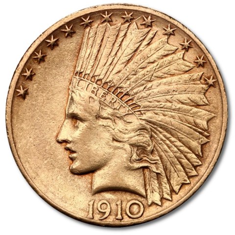 10 Dolarów Amerykański Orzeł "Indian Head" Złota Moneta | 1908-1933 10 Dolarów Amerykański Orzeł "Indian Head" Złota Moneta | 1908-1933