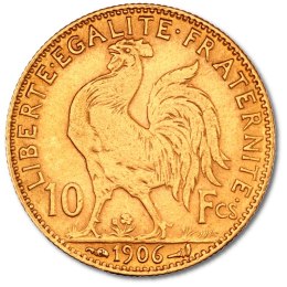 10 French Francs Marianne Rooster Gold Coin (1899-1914)