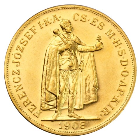 100 Koron Węgierskich Franciszek Józef I Złota Moneta 100 Koron Węgierskich Franciszek Józef I Złota Moneta