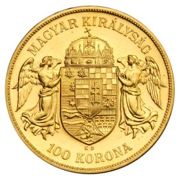 100 Koron Węgierskich Franciszek Józef I Złota Moneta