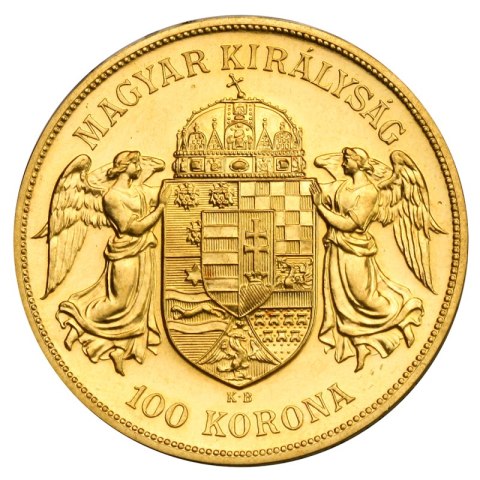 100 Koron Węgierskich Franciszek Józef I Złota Moneta 100 Koron Węgierskich Franciszek Józef I Złota Moneta