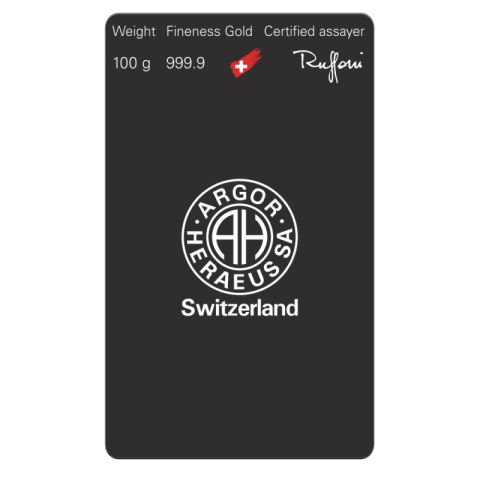 100g Gold Bar | Argor Heraeus | Casted 100g Gold Bar | Argor Heraeus | Casted