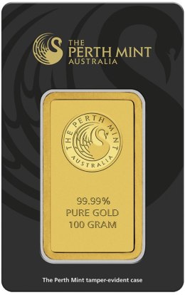 100g sztabka złota Perth Mint