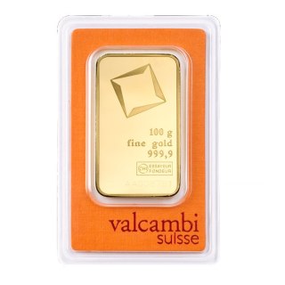 100g Złota Sztabka | Valcambi | Bita