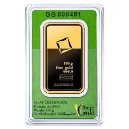 100g Złota Sztabka | Valcambi | Green Gold