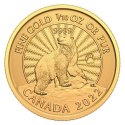 1/10 Uncji Majestic Polar Bear Złota Moneta | 2022