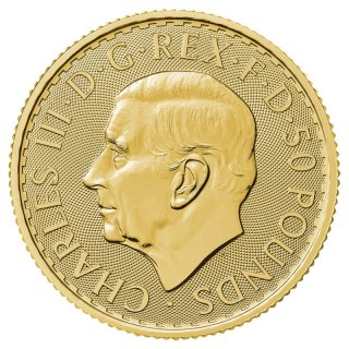 1/2 Uncja Britannia Karol III Złota Moneta | 2023