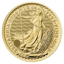1/2 oz Britannia Karol III Złota Moneta | 2024