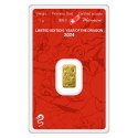 1 g Złota Sztabka Rok Smoka 2024 – Argor-Heraeus, blister CertiPack, motyw smoka