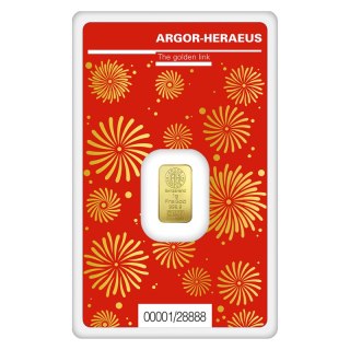 1g Rok Smoka Złota Sztabka | Argor-Heraeus | 2024