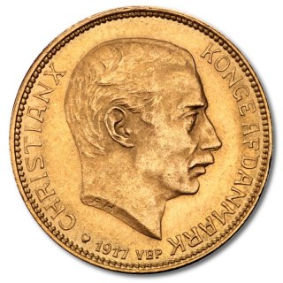 20 Koron Dania Chrystian X Złota Moneta | 1913 - 1917