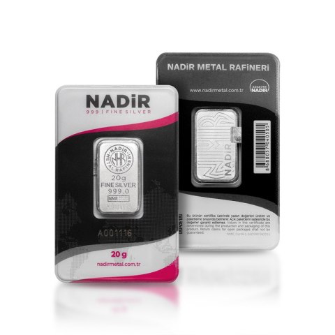 20g Srebrna Sztabka | Nadir Metal Rafineri