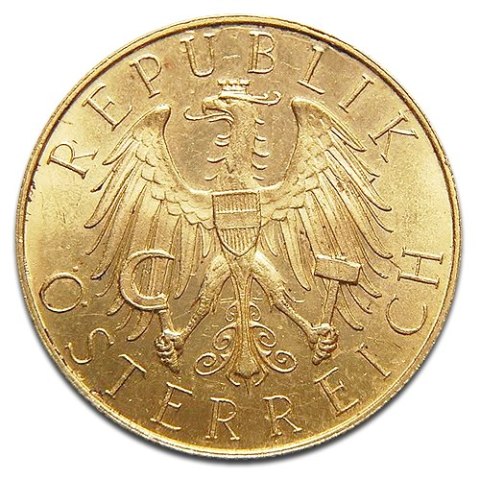 25 Szylingów Austriackich Złota Moneta | 1926 - 1938 25 Szylingów Austriackich Złota Moneta | 1926 - 1938
