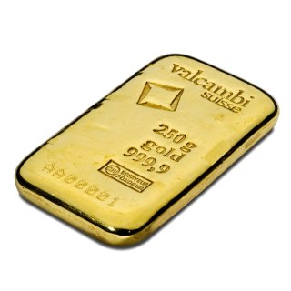 250 Złota Sztabka | Valcambi | Odlewana