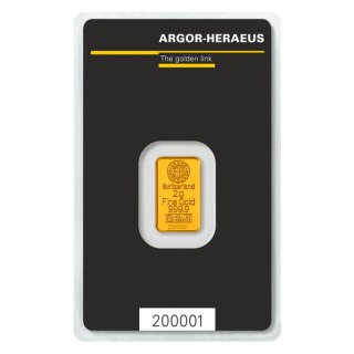 2g Sztabka złota | Argor-Heraeus