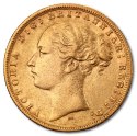 Suweren Królowa Wiktoria "Młoda Głowa" Złota Moneta | 1838 - 1887