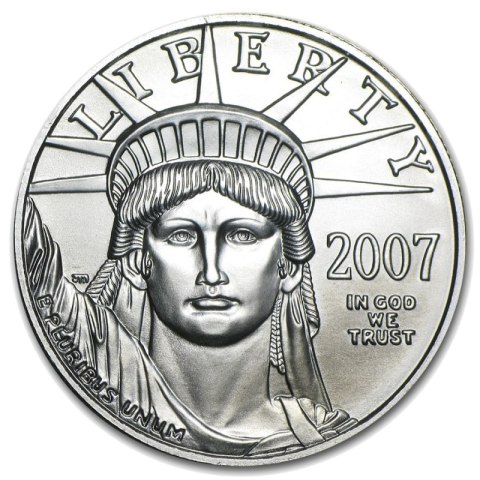 Awers 1 oz American Eagle Platinum – Lady Liberty w klasycznym stylu Awers 1 oz American Eagle Platinum – Lady Liberty w klasycznym stylu