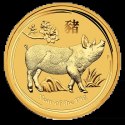 1 oz Lunar II Rok Świni Złota Moneta 2019 - złota moneta inwestycyjna od Perth Mint, z wizerunkiem świni i prosiąt