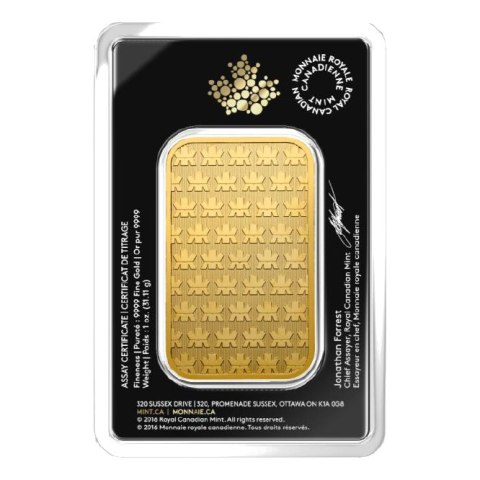 1 Uncja Wafer Złota Sztabka | Royal Canadian Mint 1 Uncja Wafer Złota Sztabka | Royal Canadian Mint