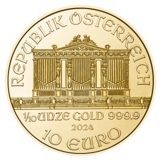 1/10 Uncji Filharmonicy Wiedeńscy Złota Moneta | 2024