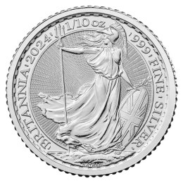 1/10 oz Britannia Karol III Srebrna Moneta | 2024