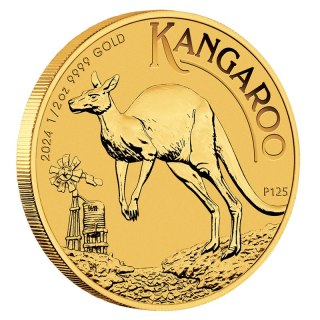 1/2 Uncji Australijski Kangur Złota Moneta | 2024