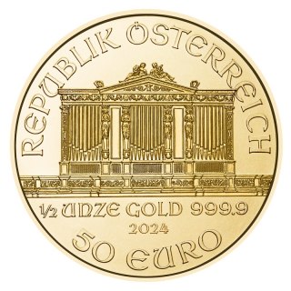 1/2 Uncji Filharmonicy Wiedeńscy Złota Moneta | 2024
