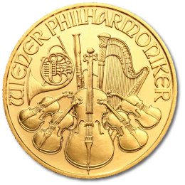 1/4 uncji Filharmonicy Wiedeńscy – złota moneta z Austrii