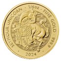 1/4 oz Tudor Beasts Jednorożec Złota Moneta | 2024