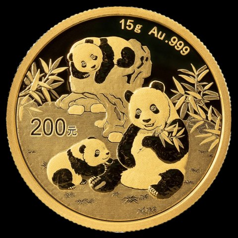 Złota moneta 15g Chińska Panda 2025 - inwestycyjna moneta bulionowa, złoto 999/1000