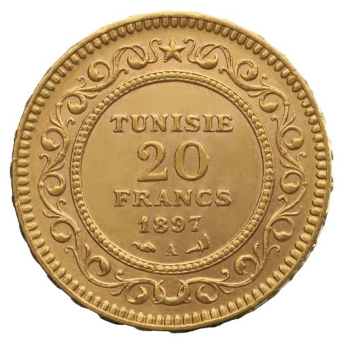 20 Franków Tunezyjskich Złota Moneta | Mieszane Roczniki 20 Franków Tunezyjskich Złota Moneta | Mieszane Roczniki