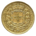 Złota moneta 20 Lirów Sardynia Charles Albert 1831–1849 z Królestwa Sardynii