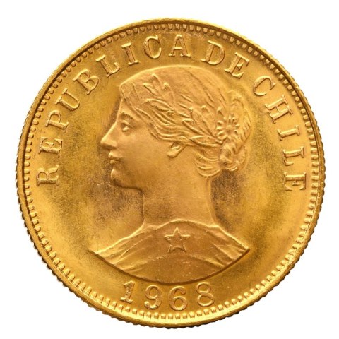 50 Peso Chile Liberty Złota Moneta | 1926-1980 50 Peso Chile Liberty Złota Moneta | 1926-1980