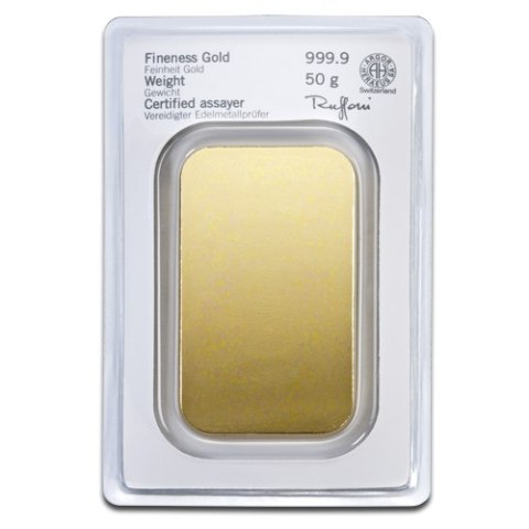 50g Złota Sztabka Heraeus 50g Złota Sztabka Heraeus
