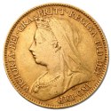Pół Suwerena Królowa Wiktoria Złota Moneta | Mieszane Roczniki