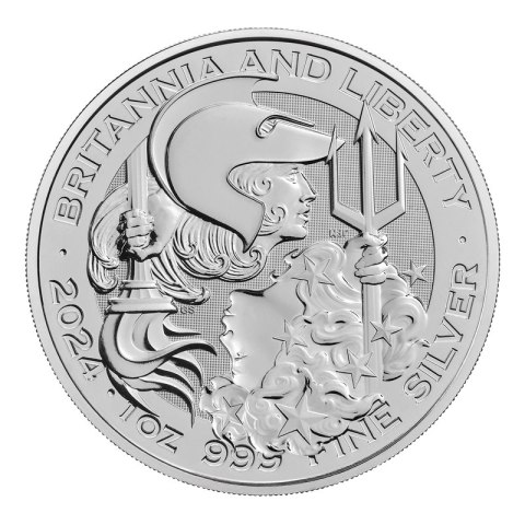 Srebrna moneta Britannia and Liberty 1 uncja | 2024 Srebrna moneta Britannia and Liberty 1 uncja | 2024
