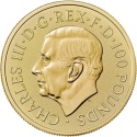 1 oz Brytyjski Lew 2025 złota moneta – awers w kapslu ochronnym