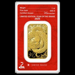 1 oz Rok Węża Złota Sztabka | Argor-Heraeus | 2025