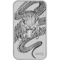 1 oz Smok Prostokątna Srebrna Moneta 2025 z Perth Mint w kapslu ochronnym – srebro inwestycyjne najwyższej próby